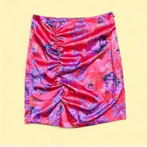 Y2K Floral Pink and Purple Women's Skirt